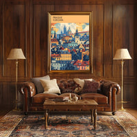 Prague Cityscape Architectural Art Travel Poster