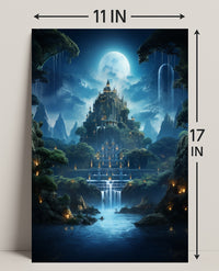 Enchanted Moonlit Castle Poster