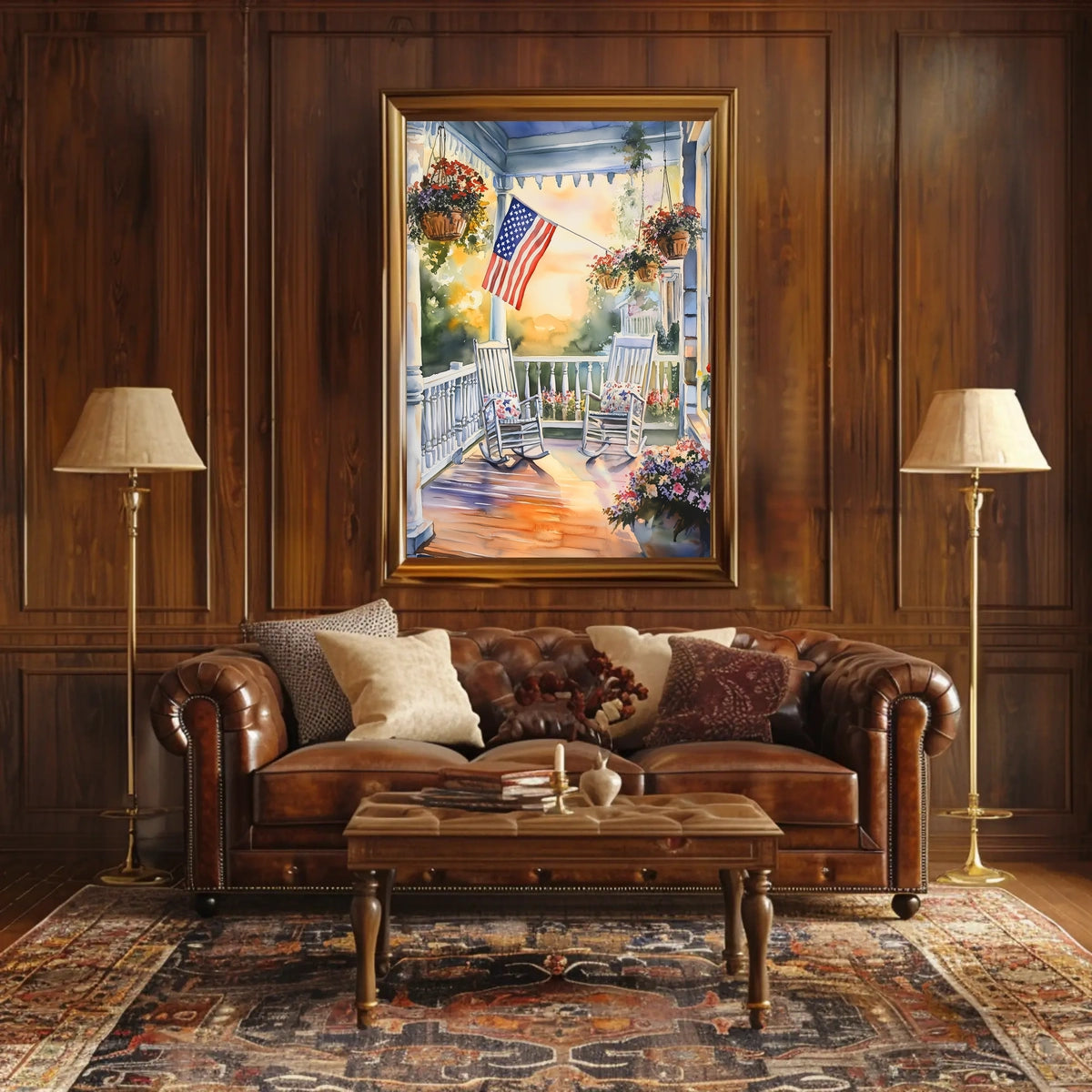 old fashioned front porch Poster