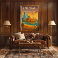 Abu Dhabi Elegance Vintage Travel Poster Fusion