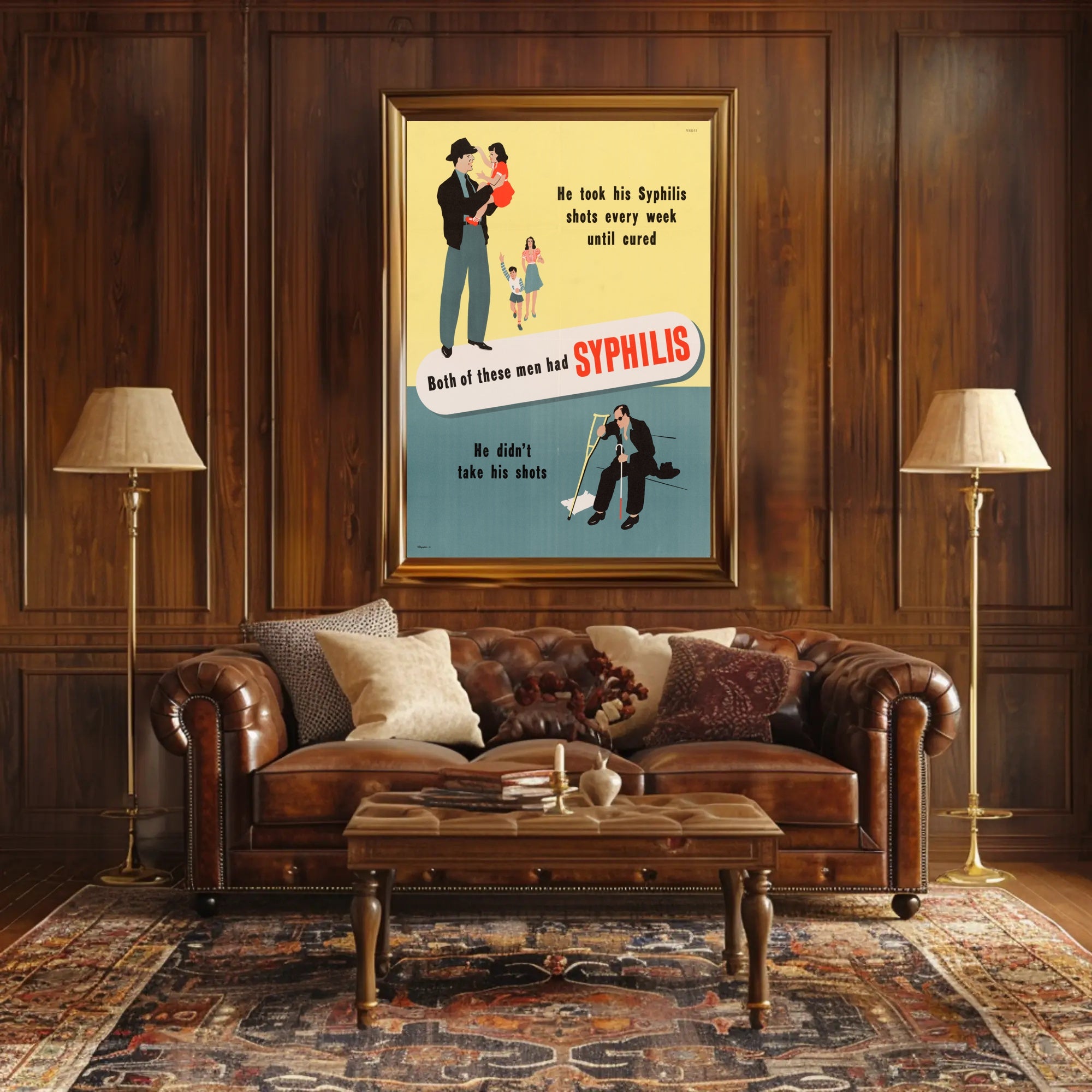Vintage Syphilis Treatment Public Health Educational Poster PosterGoat