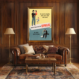 Vintage Syphilis Treatment Public Health Educational Poster PosterGoat