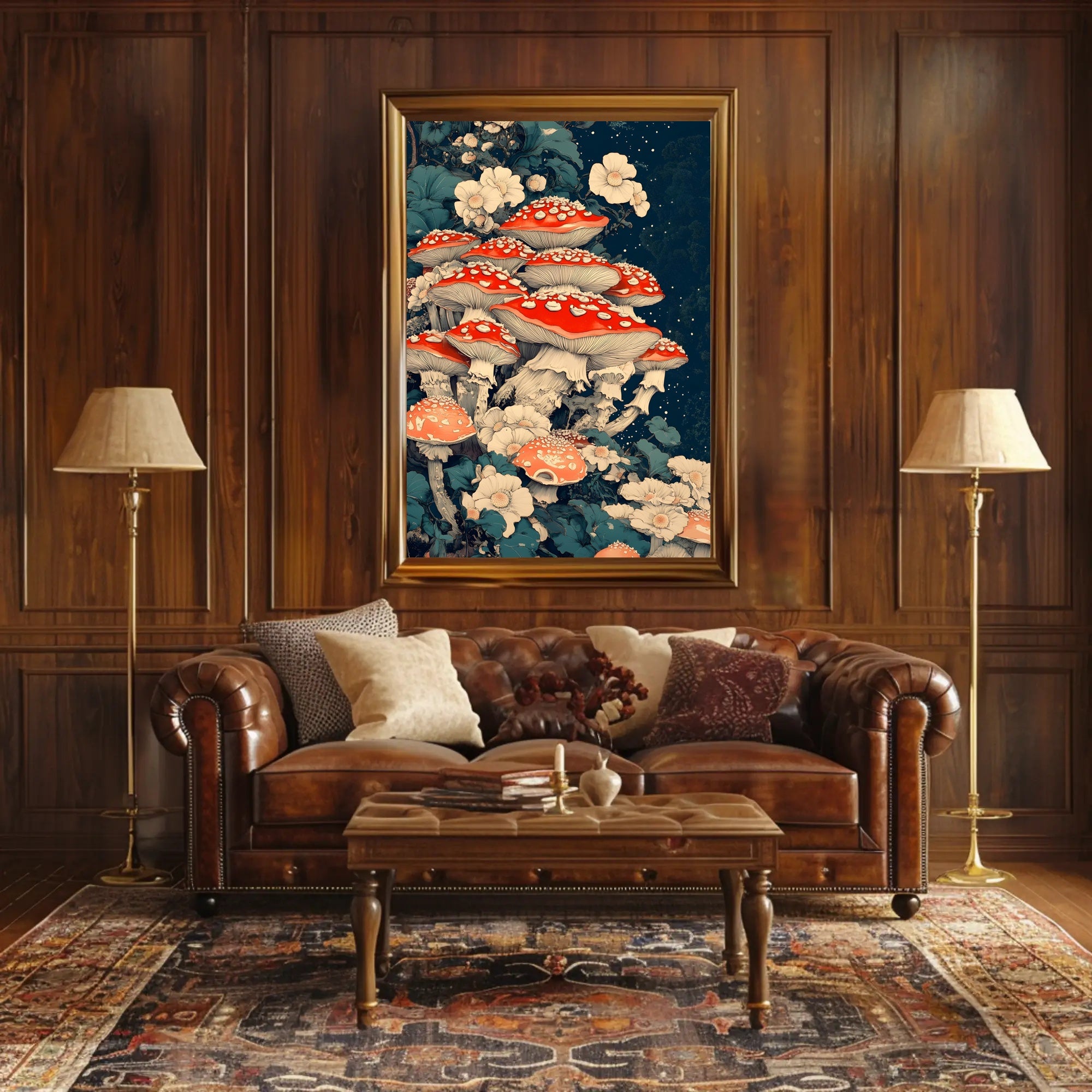 Enchanted Forest Mushrooms Wall Art Print