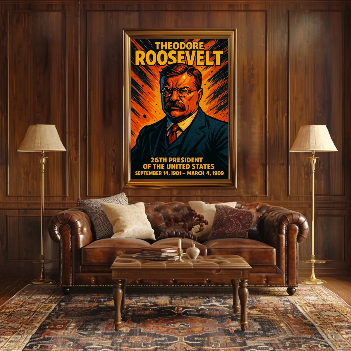 Theodore Roosevelt 26th President Poster Wall Art Decor