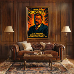 Theodore Roosevelt 26th President Poster Wall Art Decor