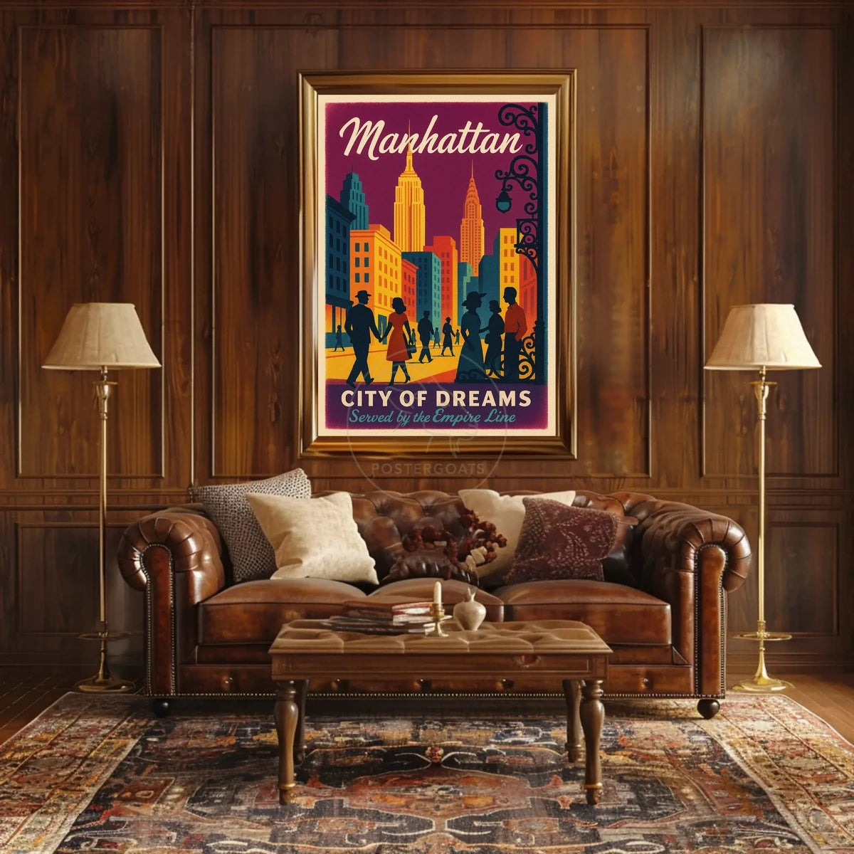 Manhattan City of Dreams Vintage Travel Poster