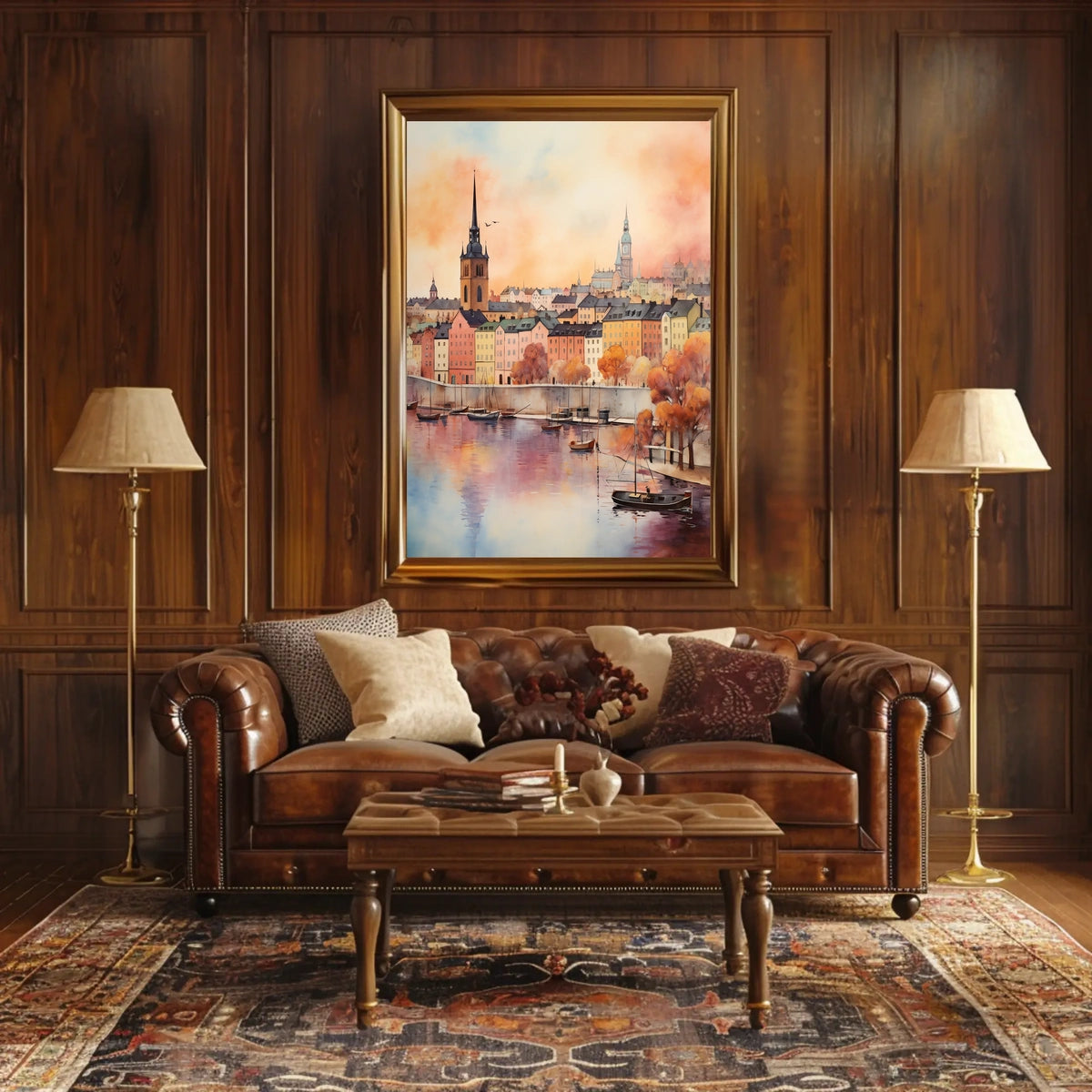Charming European Townscape With Historical European Travel Poster