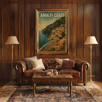 Amalfi Coast Poster Wall Art Seascape Decor for Travel
