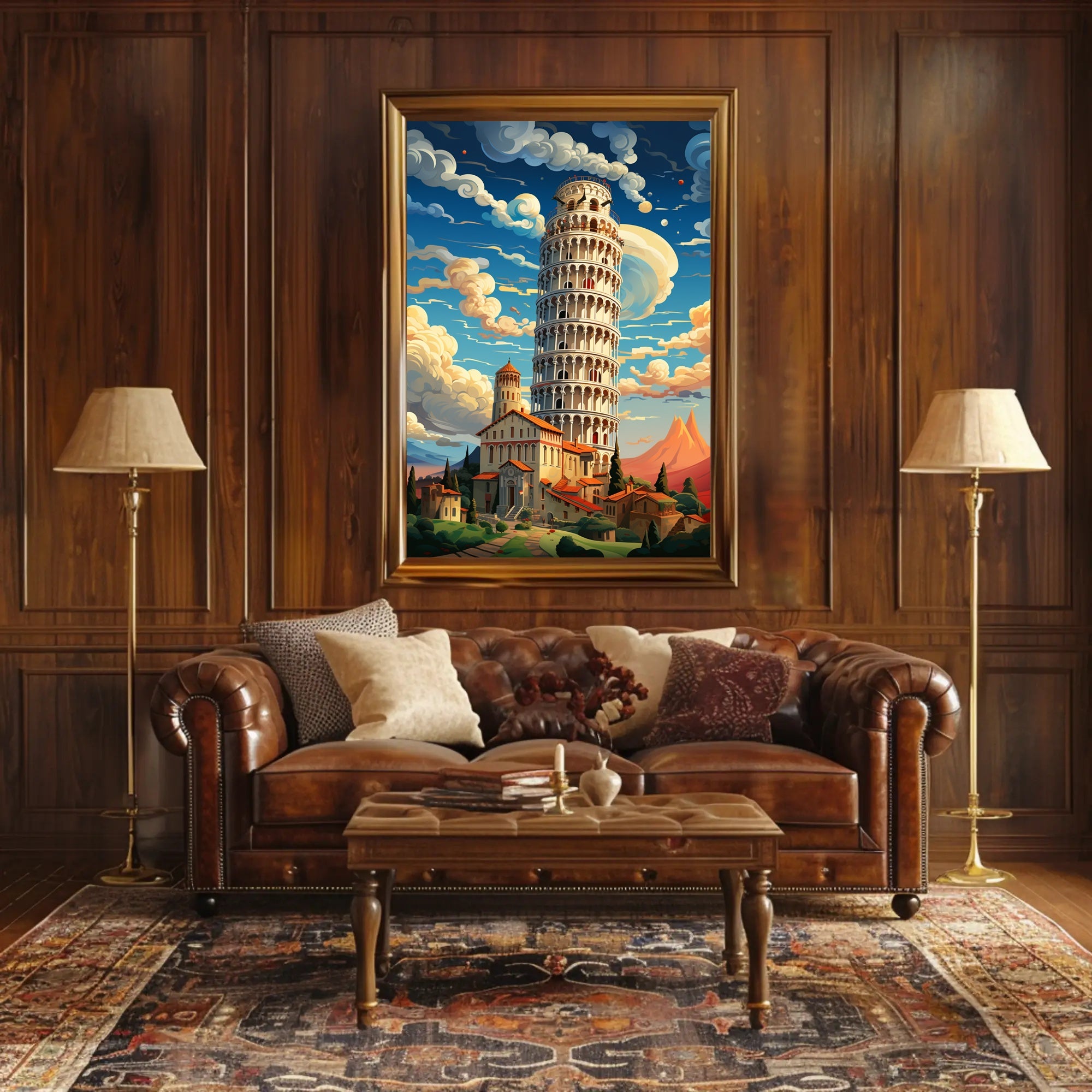 The Leaning Tower Of Pisa Artistic Poster PosterGoat