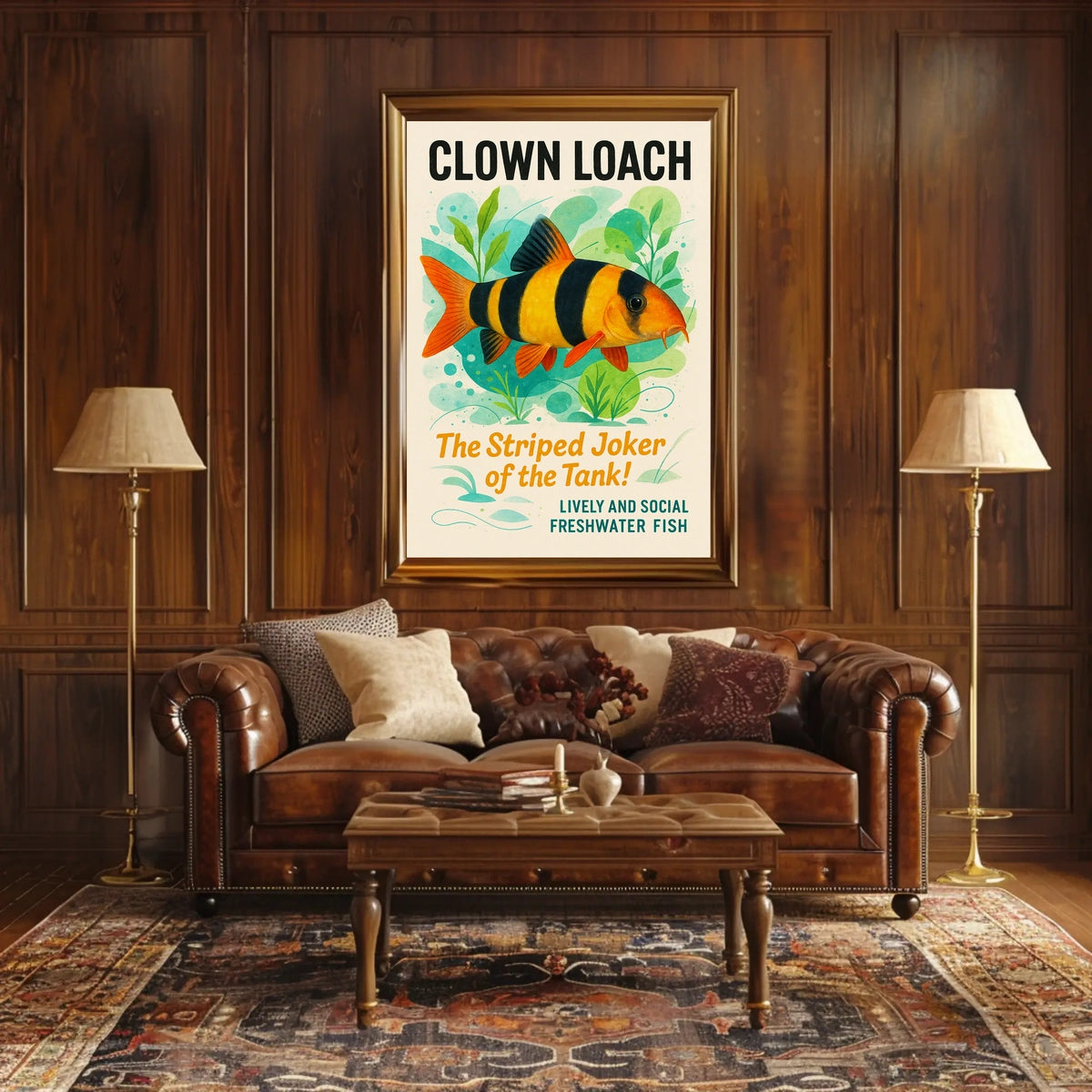 Clown Loach The Striped Joker of the Tank Poster