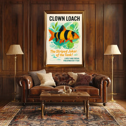Clown Loach The Striped Joker of the Tank Poster