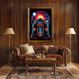 Retro Futuristic Jukebox Poster