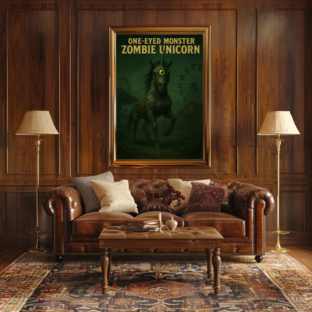 One-Eyed Monster Zombie Unicorn Poster