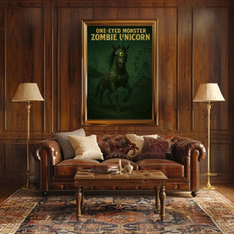 One-Eyed Monster Zombie Unicorn Poster