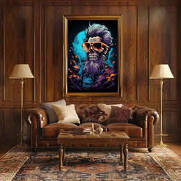 Skeleton with Purple Beard Fantasy Poster