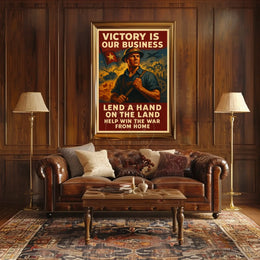 Patriotic WWII Era Industrial Propaganda Poster