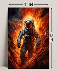 Astronaut In Flames Poster PosterGoat