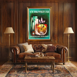 New York Worlds Fair Poster Vintage Empire State Wall Art