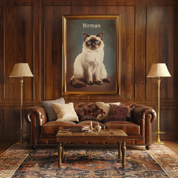 Birman Cat Portrait In Realistic Photography Style Poster