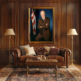 Presidential Pose with Flag – Dwight D. Eisenhower Poster