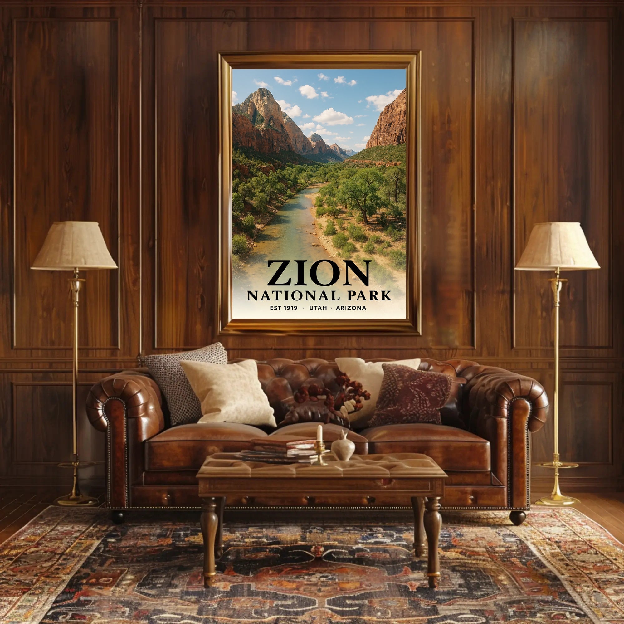 Zion National Park Scenic Travel Poster Print