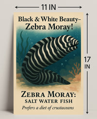 Black White Beauty Zebra Moray Poster PosterGoat