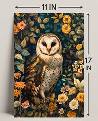 Barn Owl Enchantment in Bloom: Animal Poster