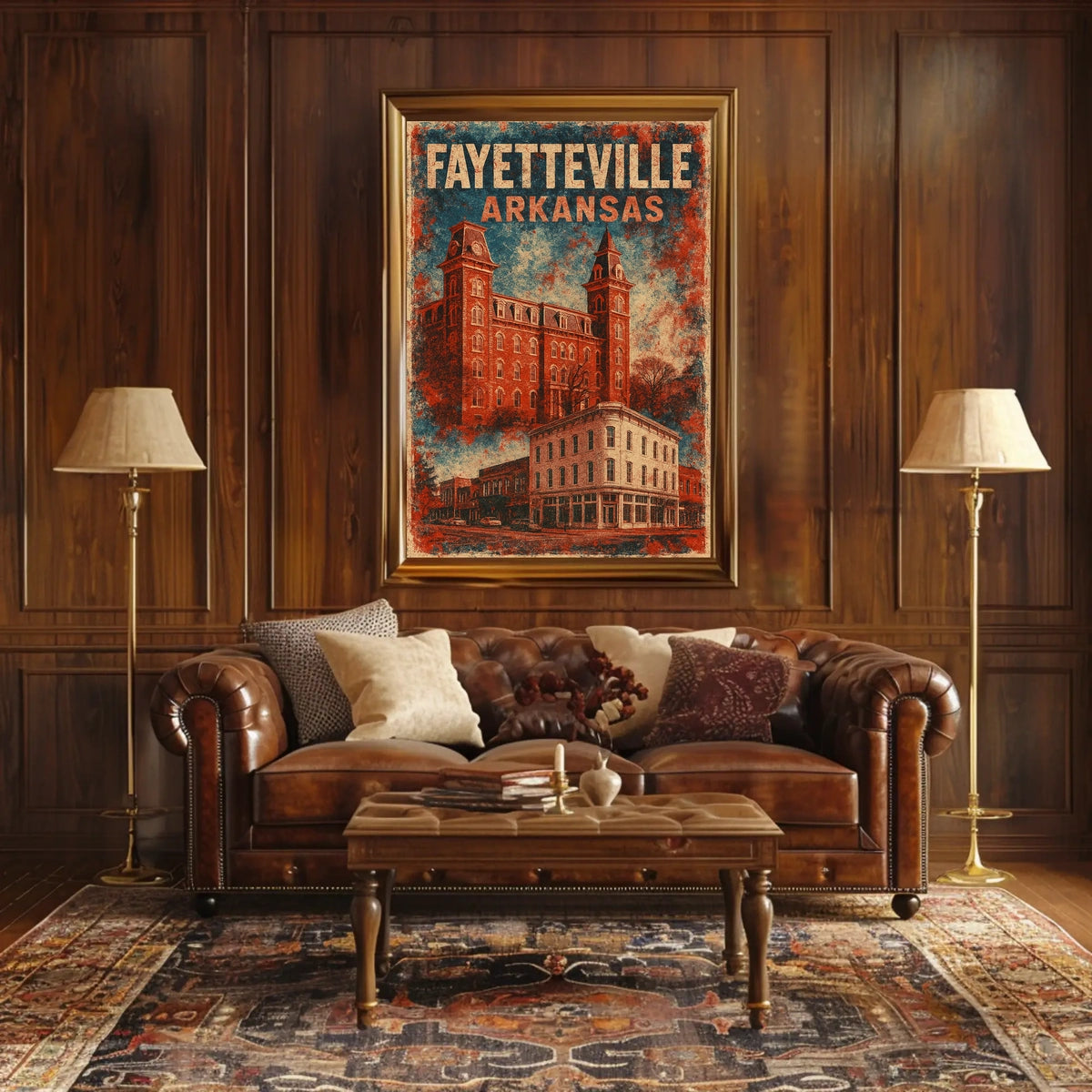 Fayetteville Cityscape Vintage Poster