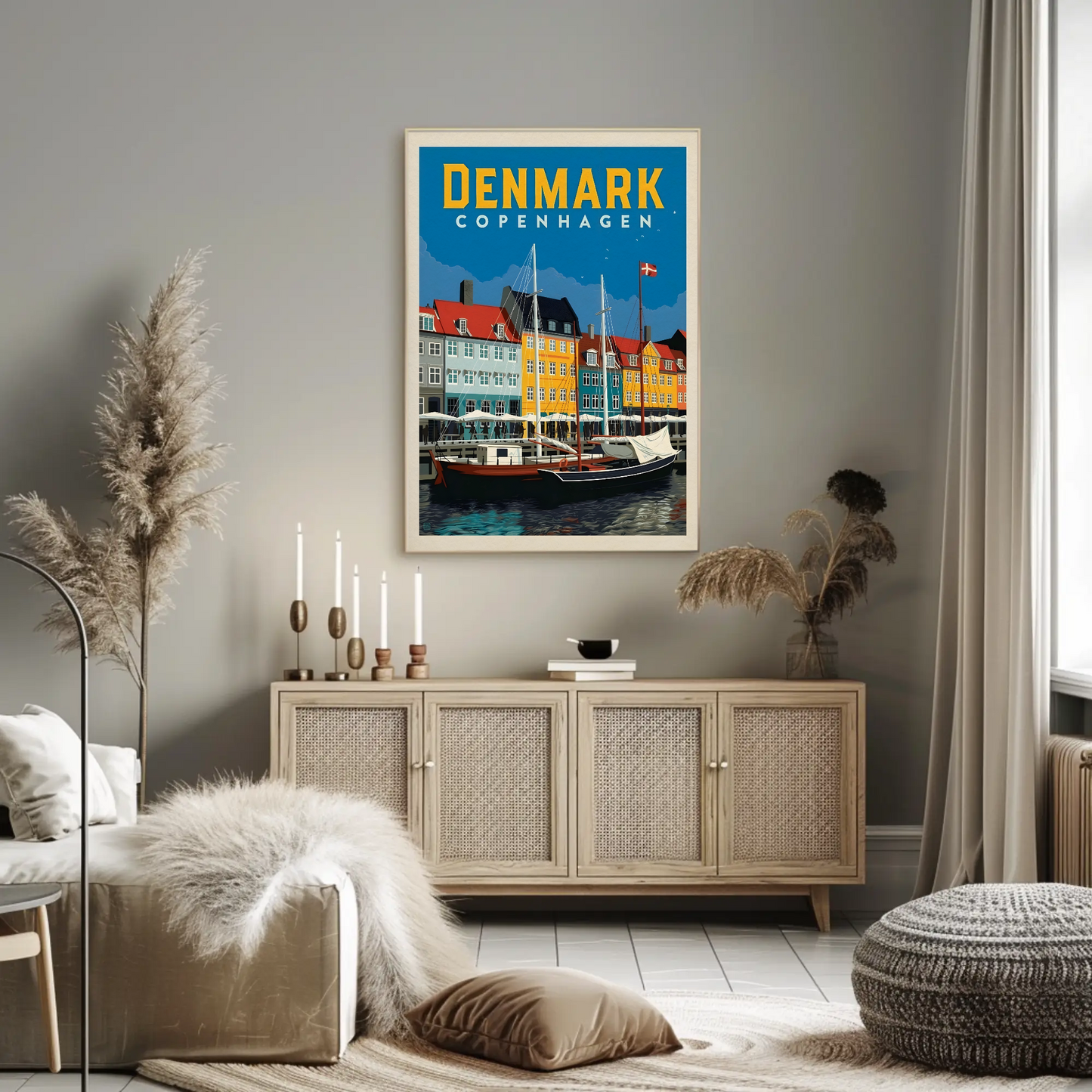 Denmark Copenhagen Vintage Poster