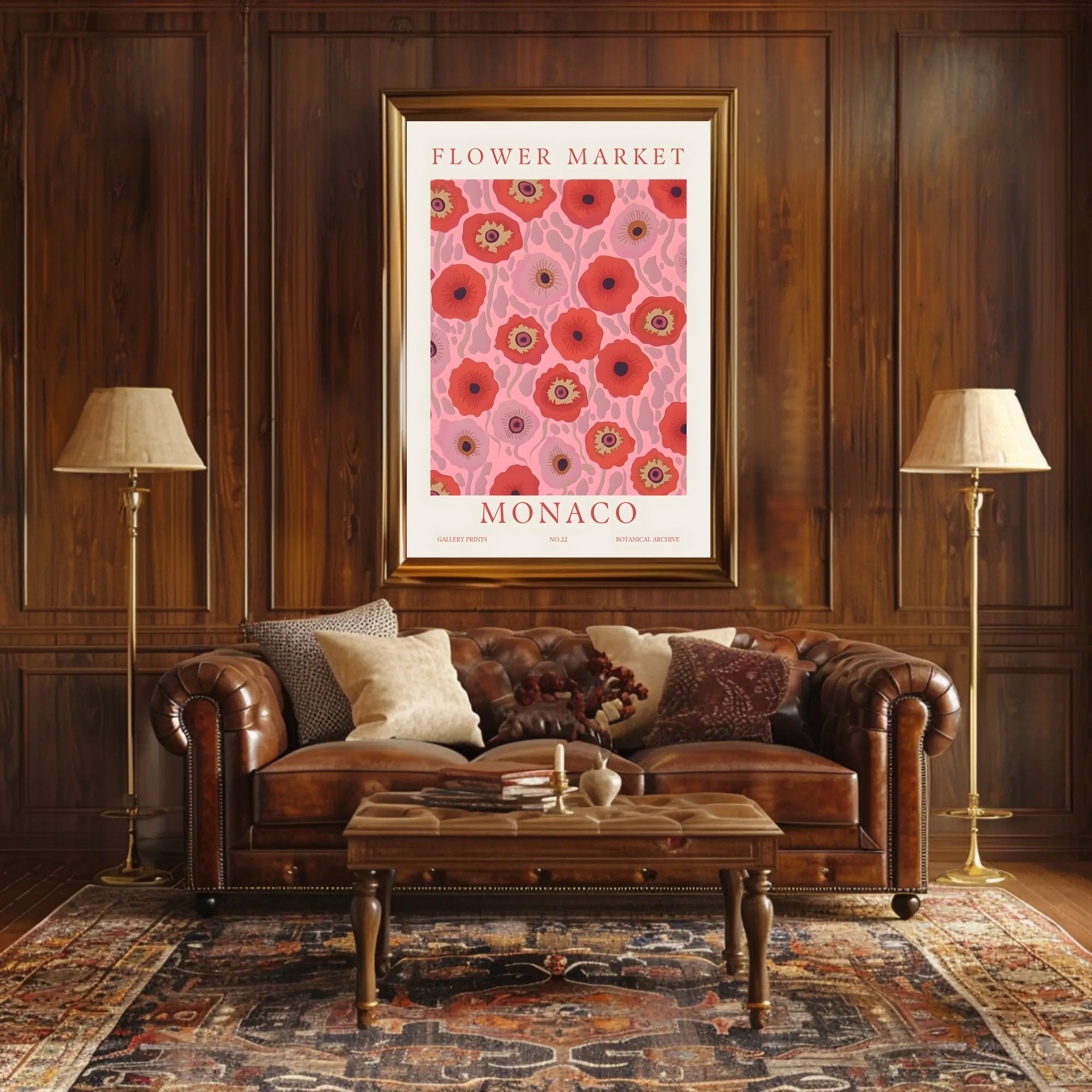 Flower Market Monaco Poster