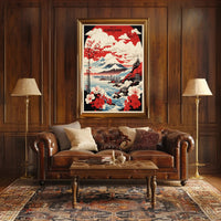 Scenic Kanagawa Japan Vintage Travel Poster