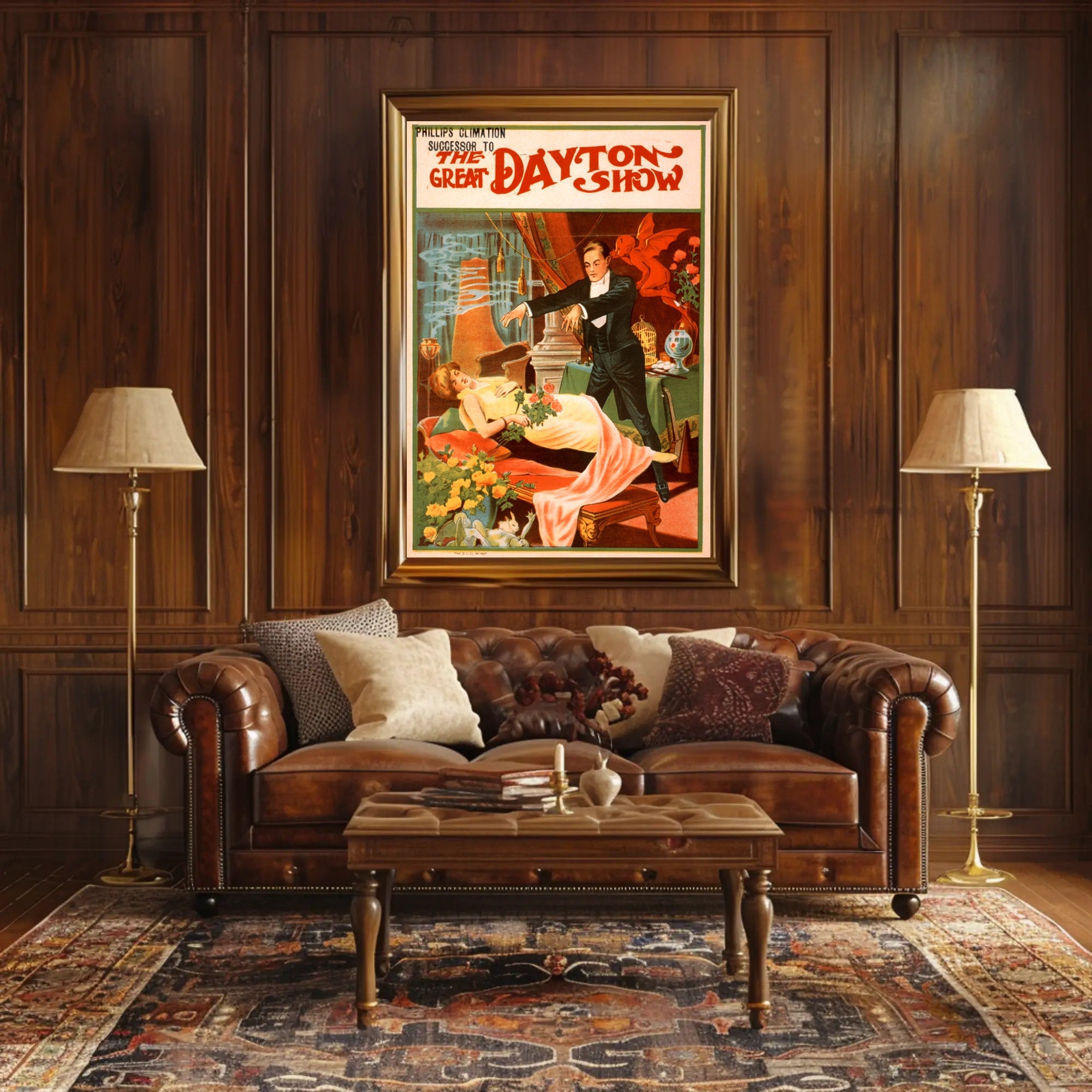 The Great Dayton Show Magic Performance Vintage Artistic Poster