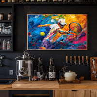 Dynamic Abstract Tennis Player Art Poster