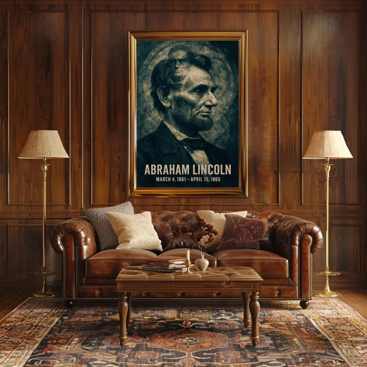 Abraham Lincoln 16th President of the United States Double Exposure Poster