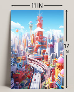 Futuristic Cityscape Poster