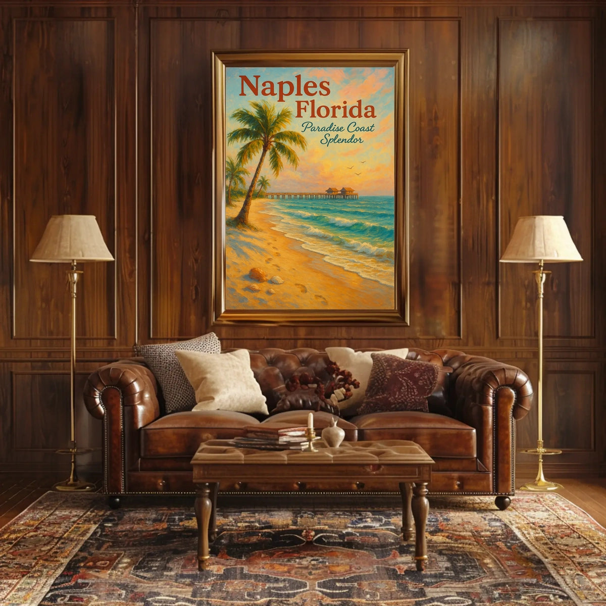 Paradise Coast Splendor Vintage Beach Poster Art