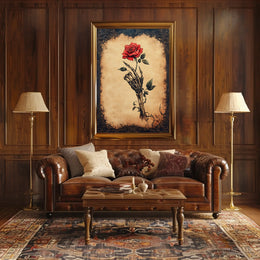 Skeletal Hand and Rose Artistic, Abstract, Pop Culture Poster