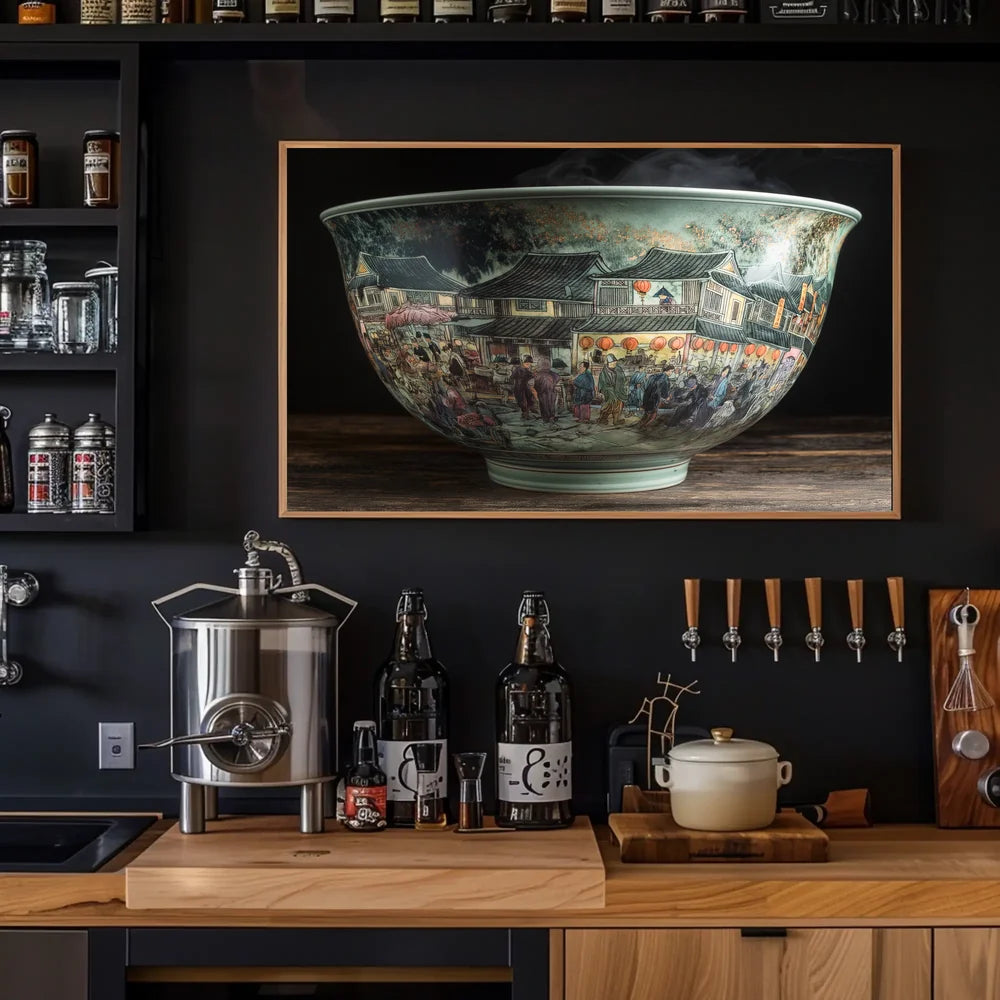 Ancient Asian Marketplace Ceramic Art Poster Print