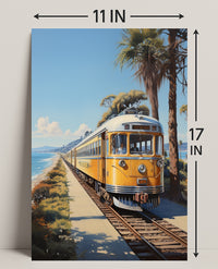 Coastal Train Journey Poster