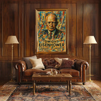 Eisenhower Abstract Portrait: Bold Patriotic Art Print