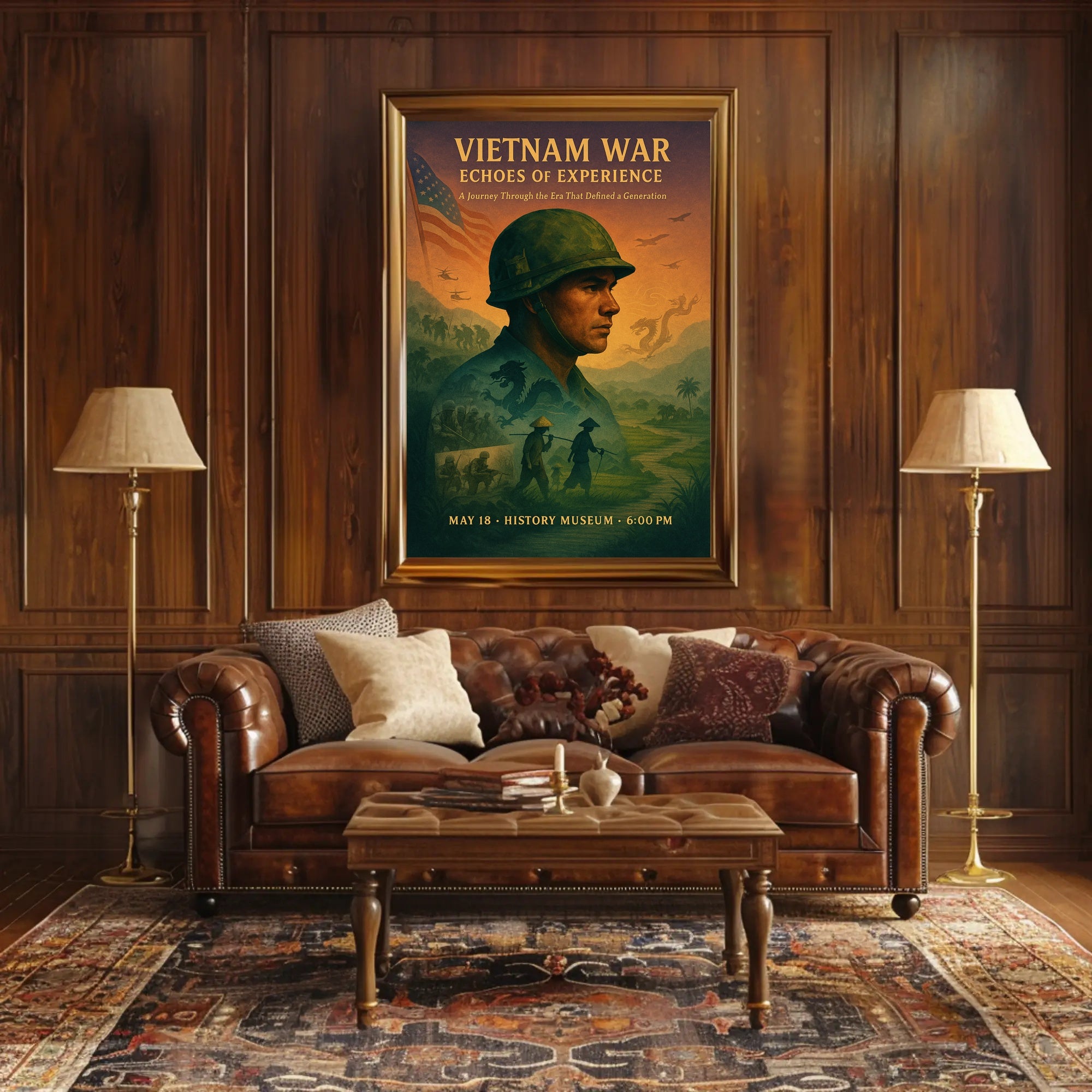 Vietnam War Historical Poster Vintage Military Print