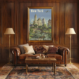 New York City Travel Adventure Poster Vintage Wall Art