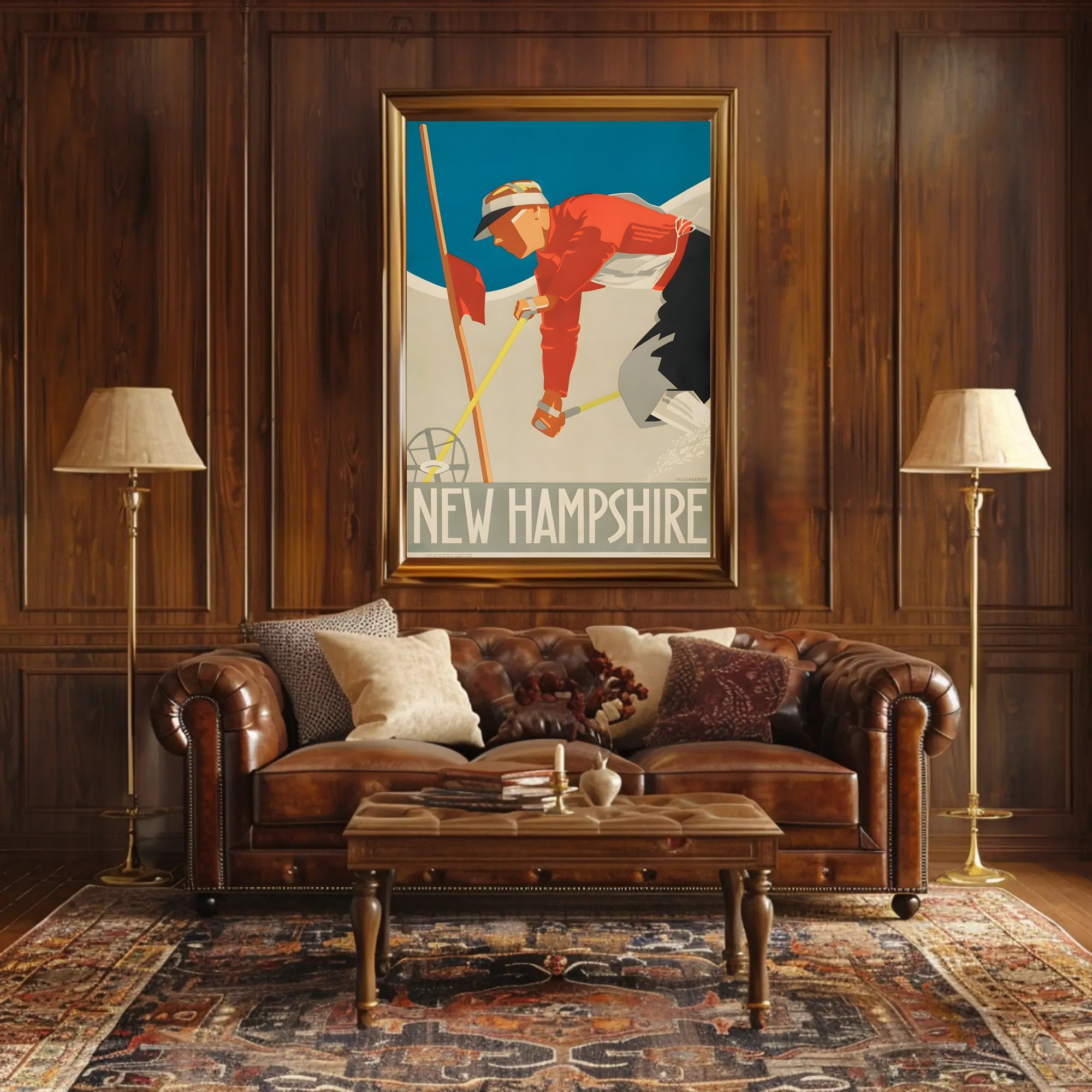 New Hampshire Ski Adventure Vintage Sports Poster PosterGoat