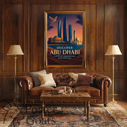 Abu Dhabi Skyline Modern Cultural or Heritage Poster