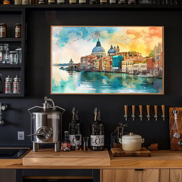 Venice Watercolor Poster: Romantic Canal and Architecture