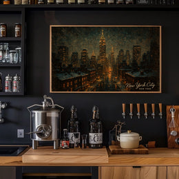 New York City Skyline at Night Poster