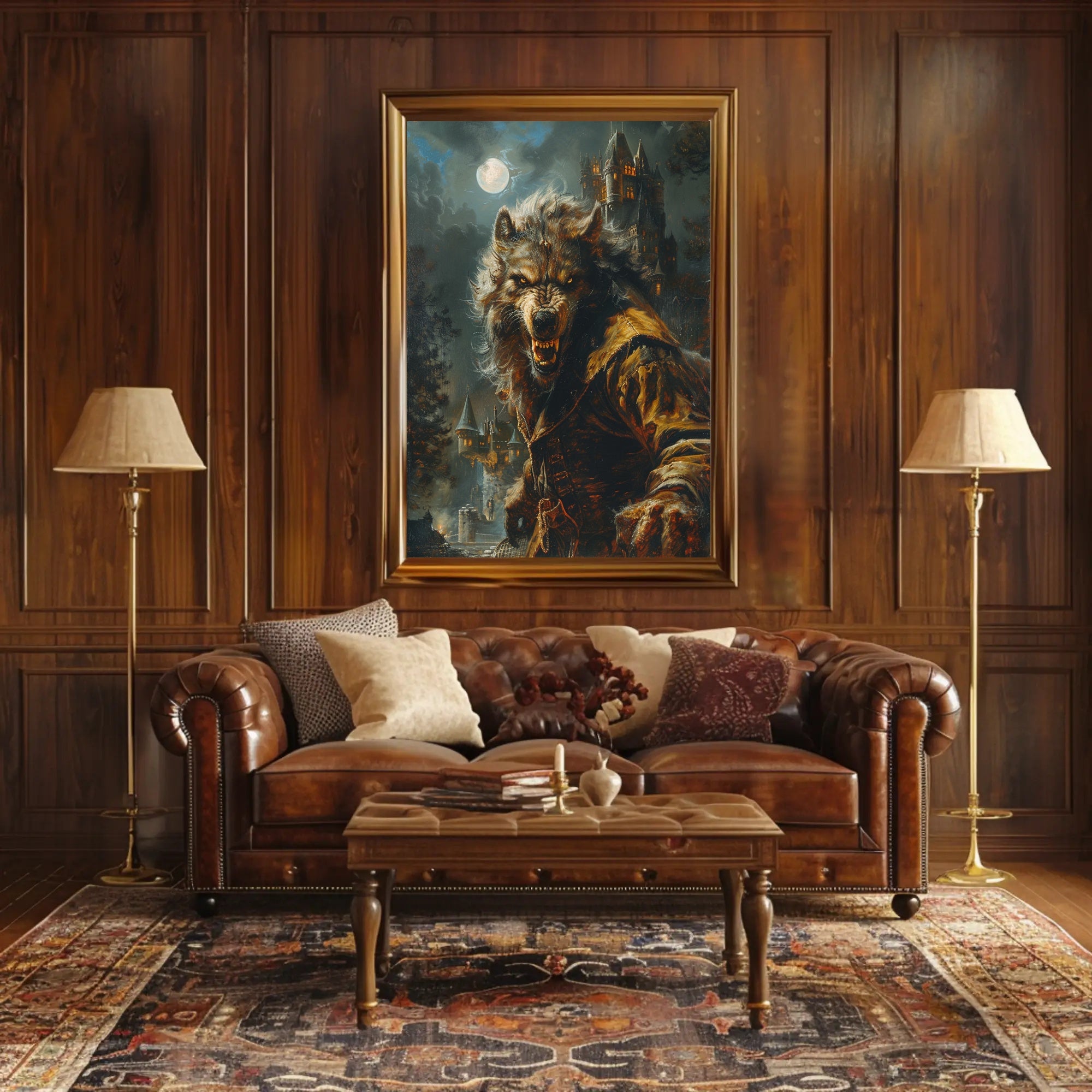 The Beast Under the Moonlight Art Print Poster PosterGoat