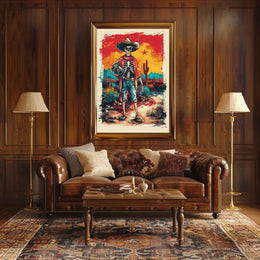 Desert Wanderer Skeleton Poster PosterGoat