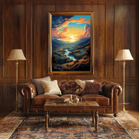 Majestic Sunset Valley Poster