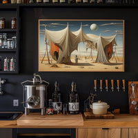 Surreal Desert Dreamscape in Futuristic Sci-Fi Poster